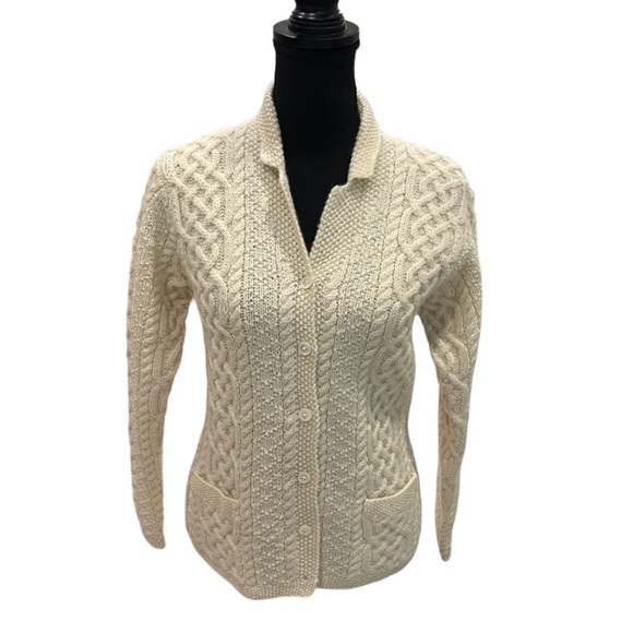 Vintage Lauren Ralph Lauren Wool Hand Knit Cardigan Petite - Picture 1 of 9